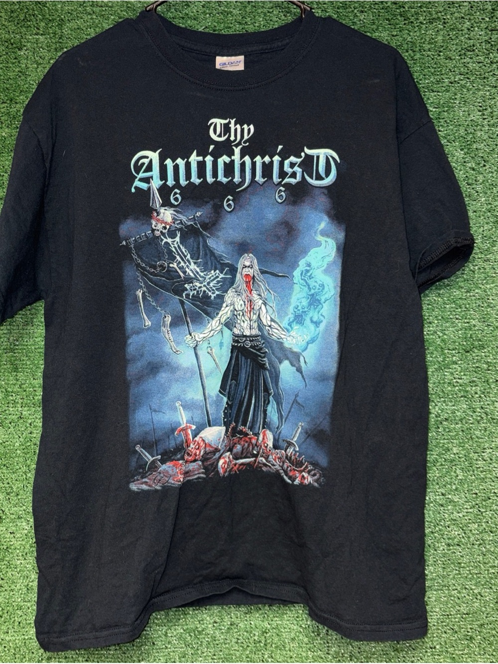 Thy Antichrist 666 Where Is Your God? Vintage Y2K Shirt Size L Black Metal